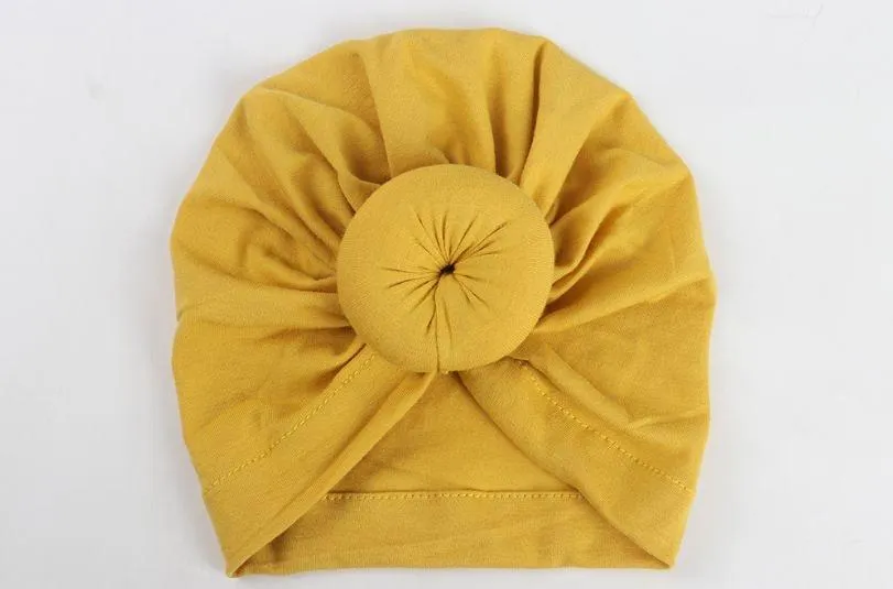 2019 Children Accessories Newborn Toddler Kids Baby Boy Girl Turban Cotton Beanie Hat Winter Warm Soft Cap Solid Knot Soft Wrap