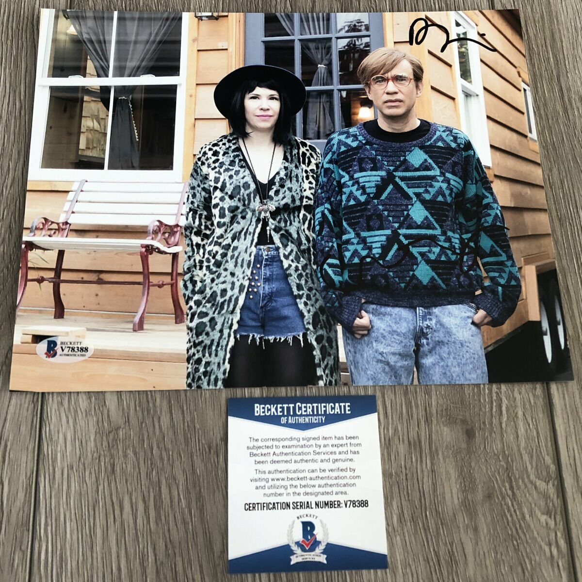 PORTLANDIA CARRIE BROWNSTEIN & FRED ARMISEN SIGNED 8x10 Photo Poster painting wPROOF BECKETT COA