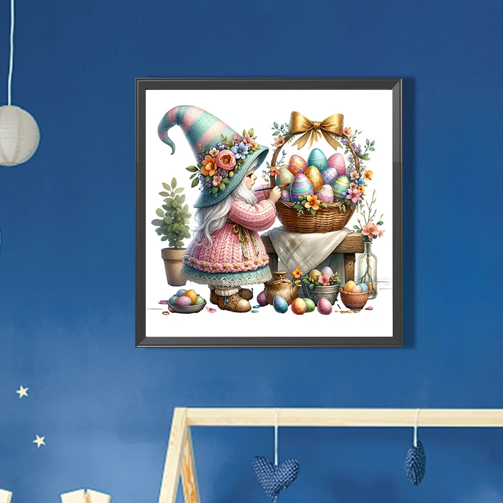 Partial AB Diamond Painting - Full Round Drill - Egg Painting Gnome(Canvas|35*35cm)
