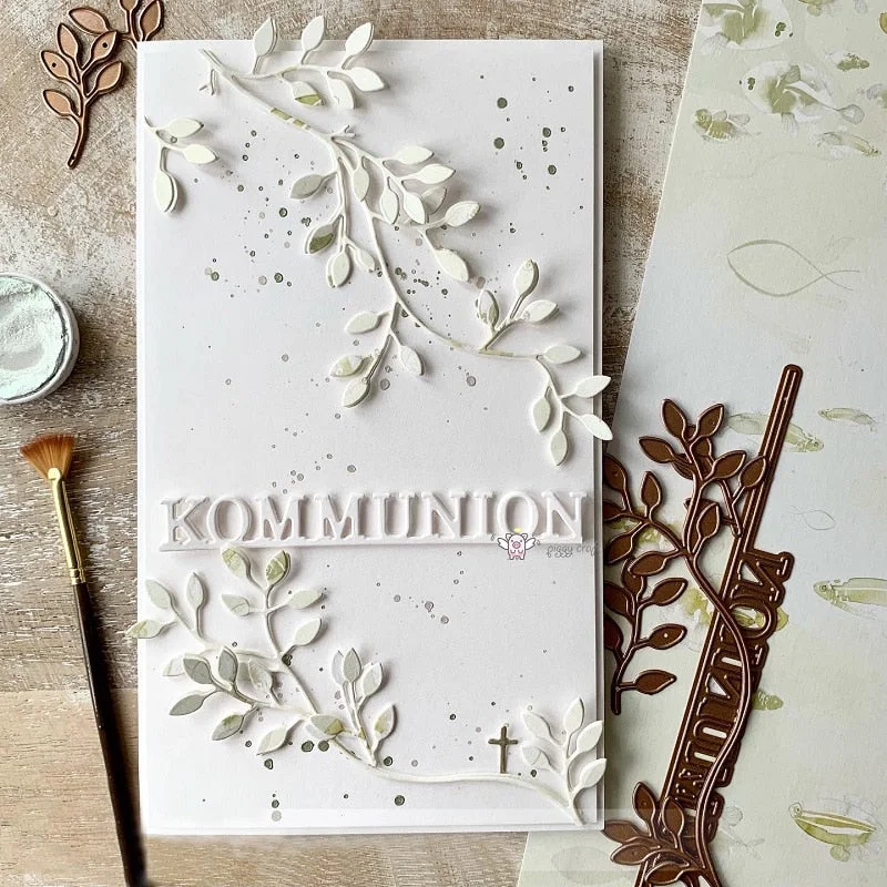 Piggy Craft metal cutting dies cut die mold Leaf strip decoration Scrapbook paper craft knife mould blade punch stencils dies