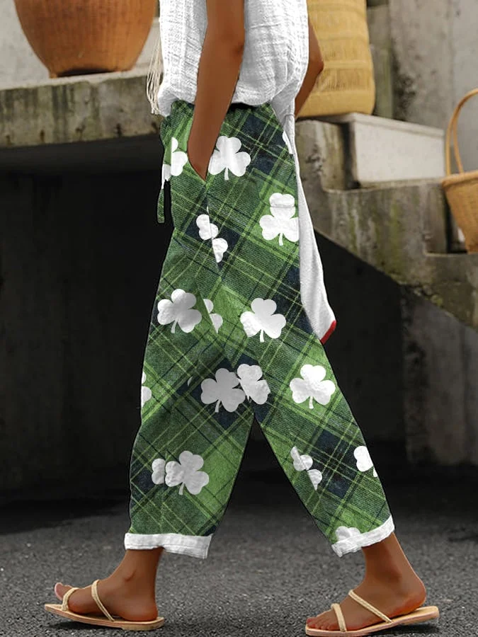 Women's Shamrock St. Patrick's Day Print Casual Pants socialshop