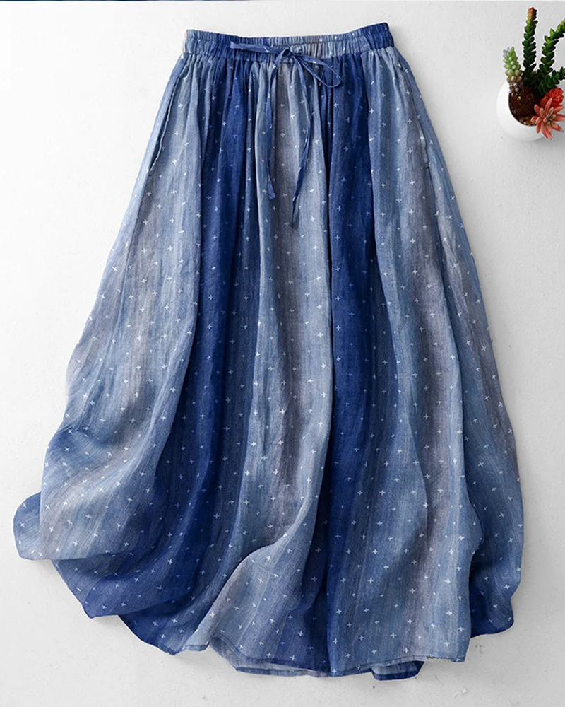Dot-Print Skirt