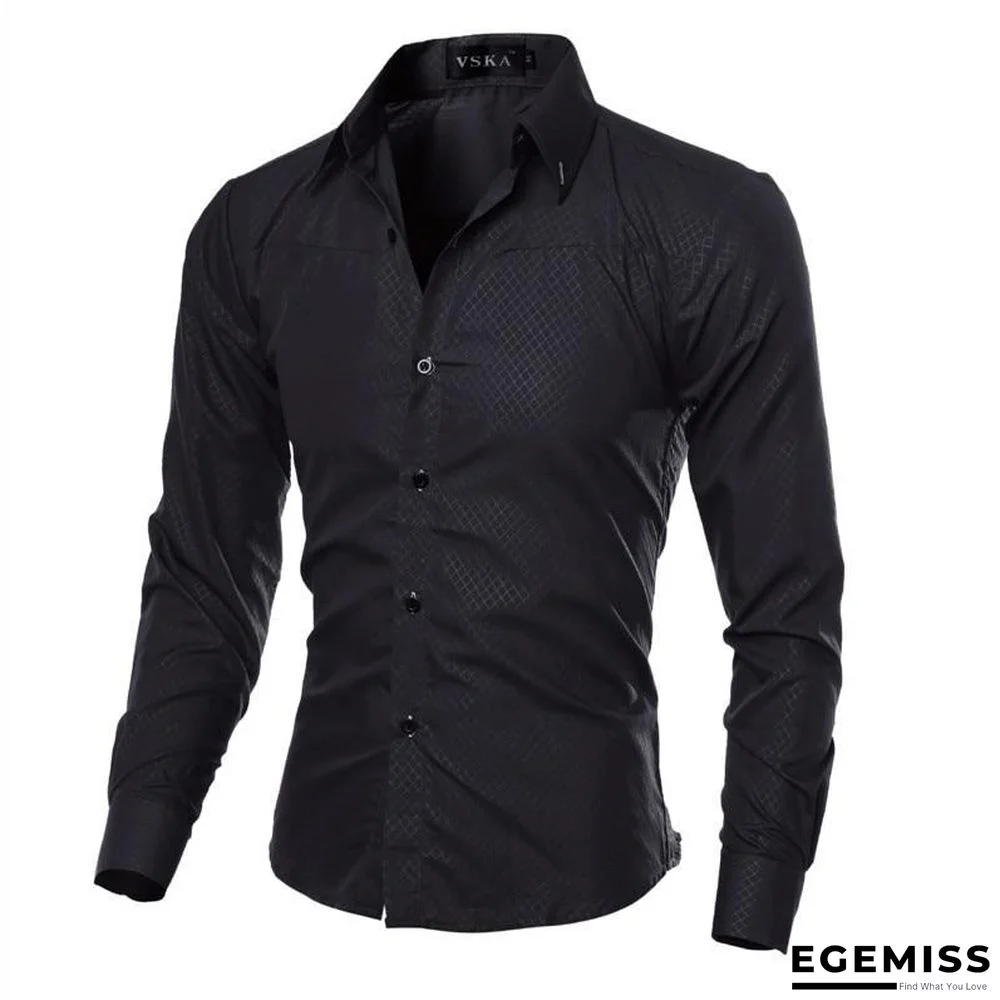 Brand Design Men Fashion Cotton Solid Long Sleeve Shirt | EGEMISS