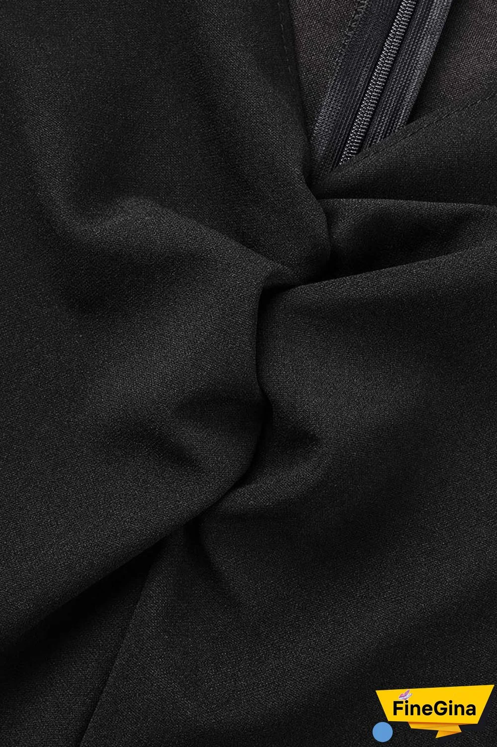 Black Casual Solid Patchwork V Neck A Line Dresses