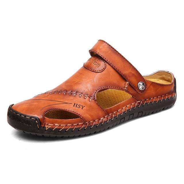 Men Summer Non-Slip Breathable Leather Sandals mumuwear