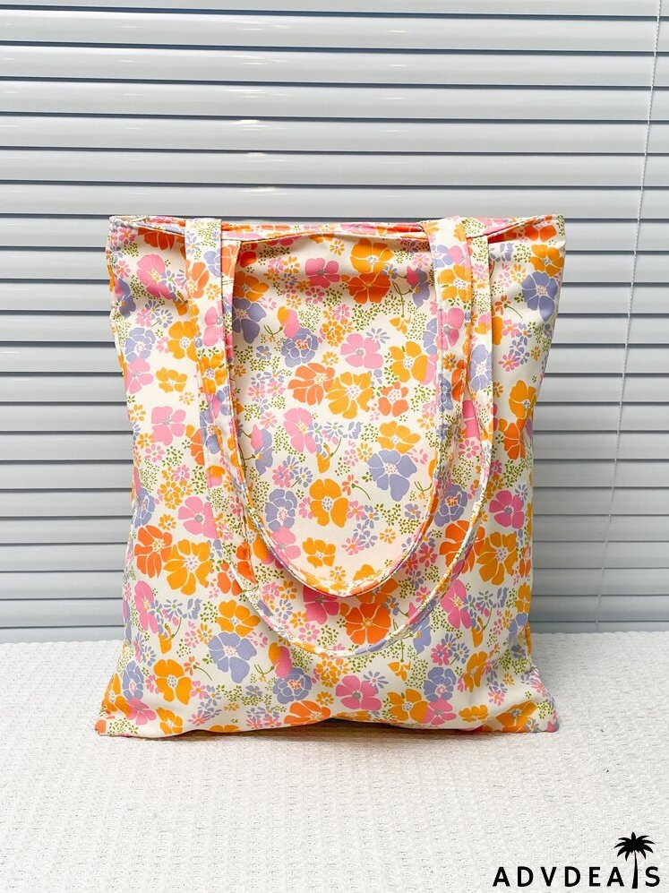 Allover Floral Graphic Shopper Bag