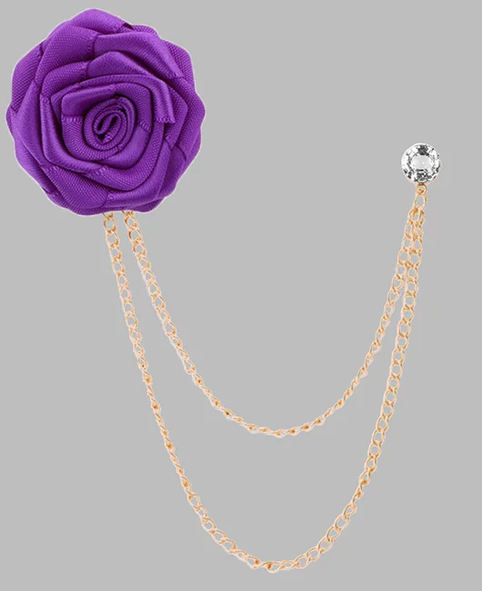 Wedding Stereo Cloth Rose Tassel Chain Brooch Okaywear