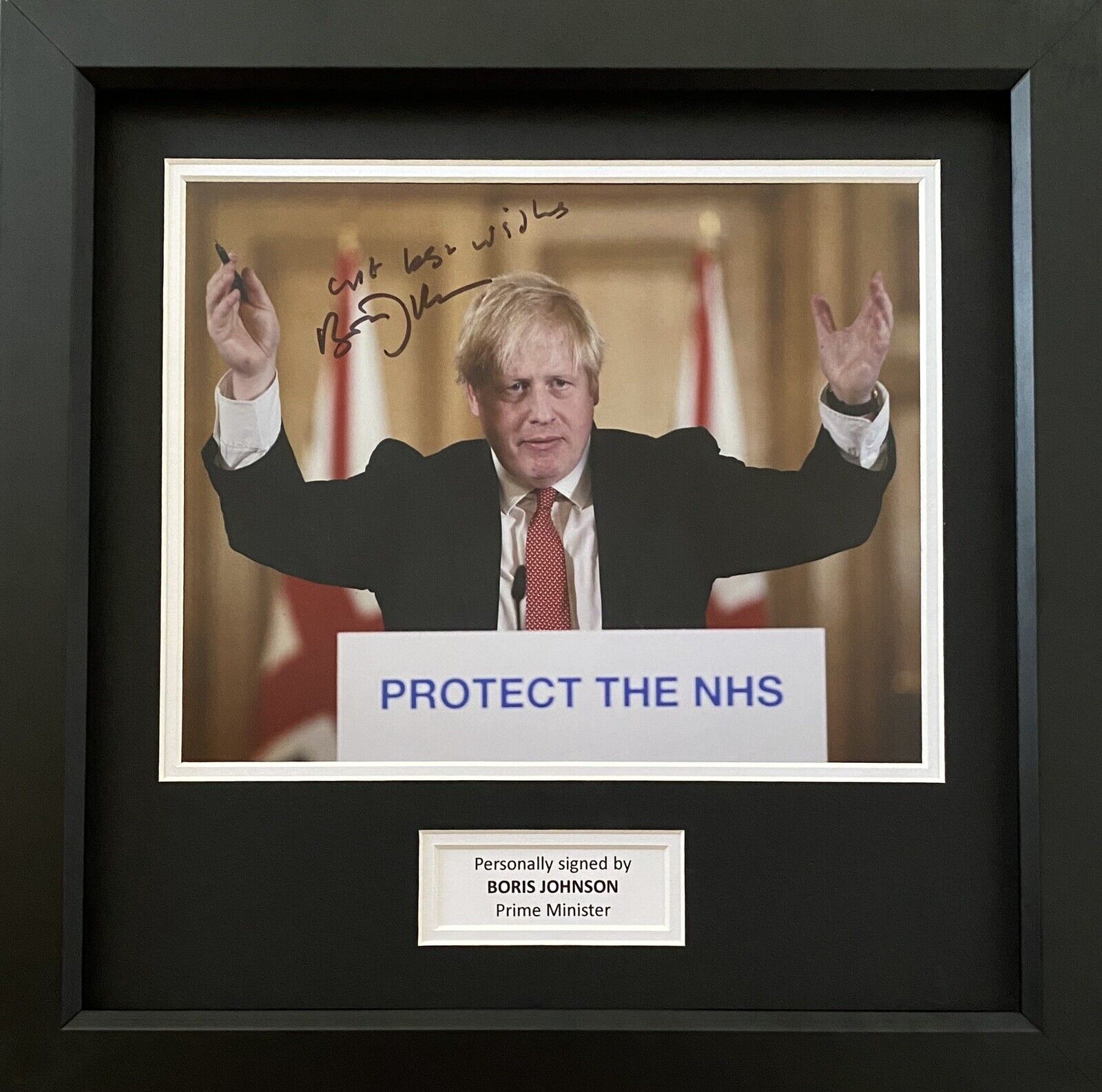 Boris Johnson Genuine Hand Signed Photo Poster painting In 14x11 Frame Display, Prime Minister 2