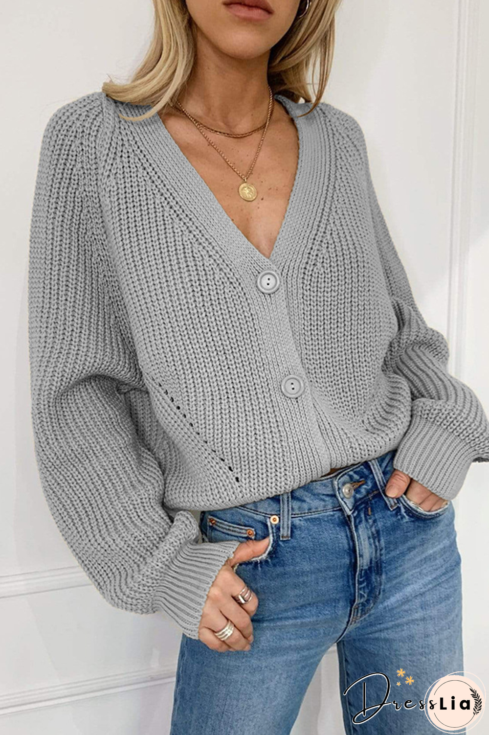 Casual Solid Patchwork V Neck Tops(4 Colors)