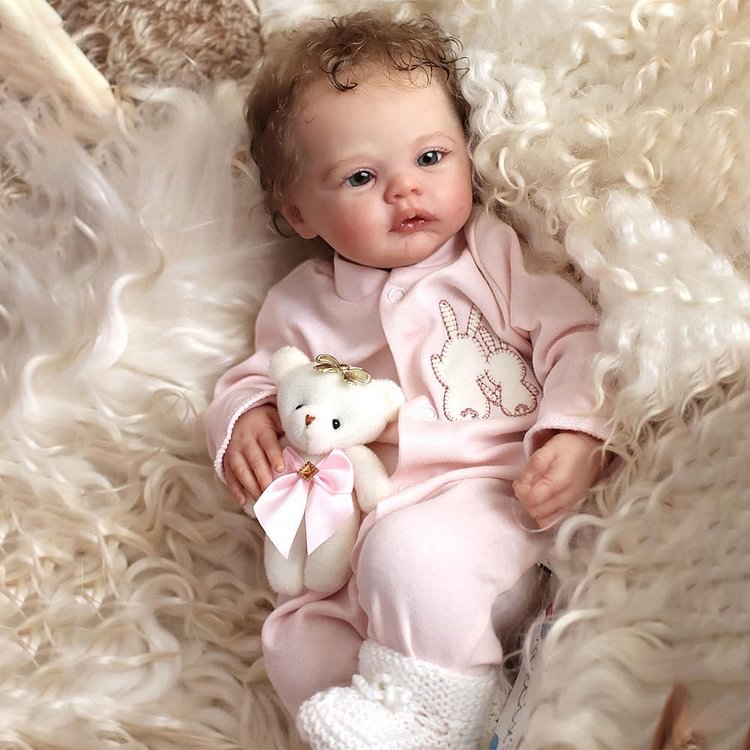  17" Best Doll For Realism Cute Eyes Opened Reborn Newborn Girl Named Habiba with Clothes - Reborndollsshop®-Reborndollsshop®