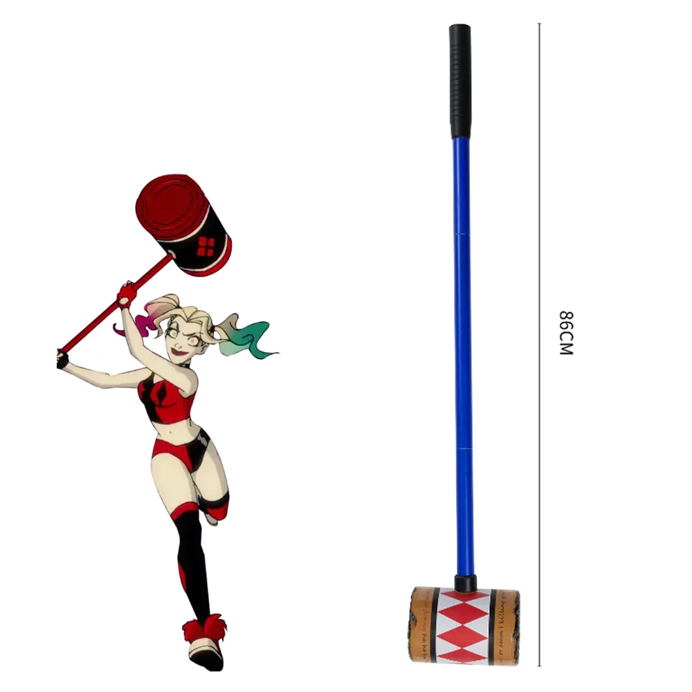 Harley Quinn Wooden Hammer Cosplay Costume Halloween Carnival Suit