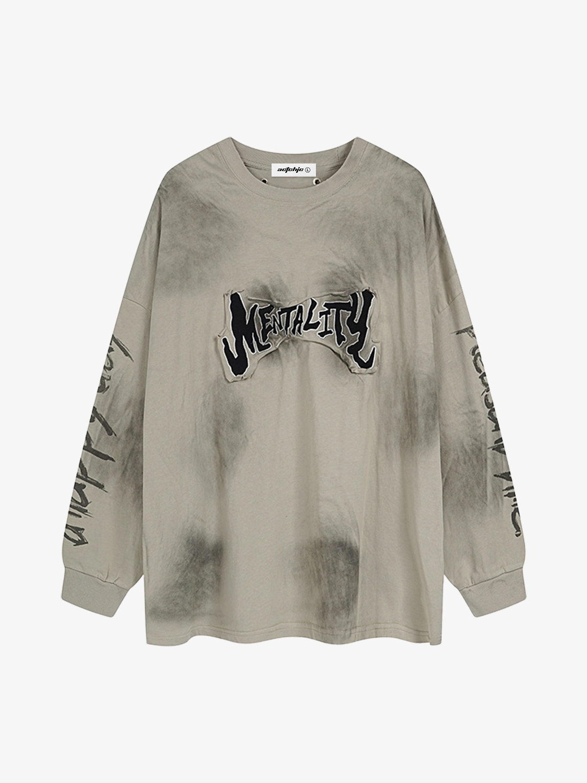 Apricot Actchic Dirty Washed Appliqué Embroidery Sweatshirt Front