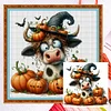 (Multi-Style) Halloween Pumpkin Gnome-14CT Counted Cross Stitch 40*40cm/15.75*15.75in