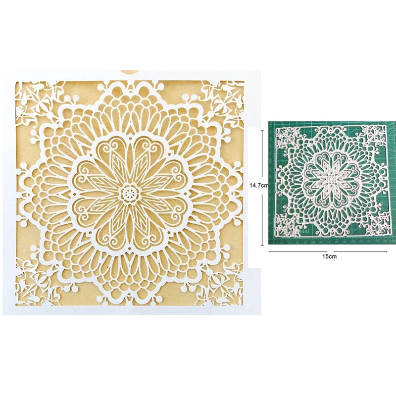 Craft Metal Cutting Dies Cut Die Mold Lace Background Frame Decoration Scrapbooking Dies Knife Mould Blade Punch Stencils Dies
