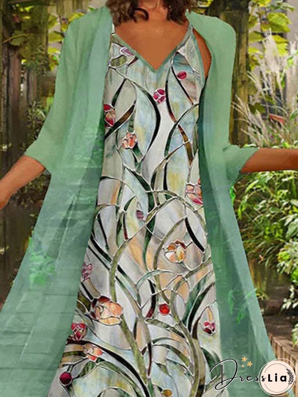 Casual Floral V neck Loosen Two Piece Sets