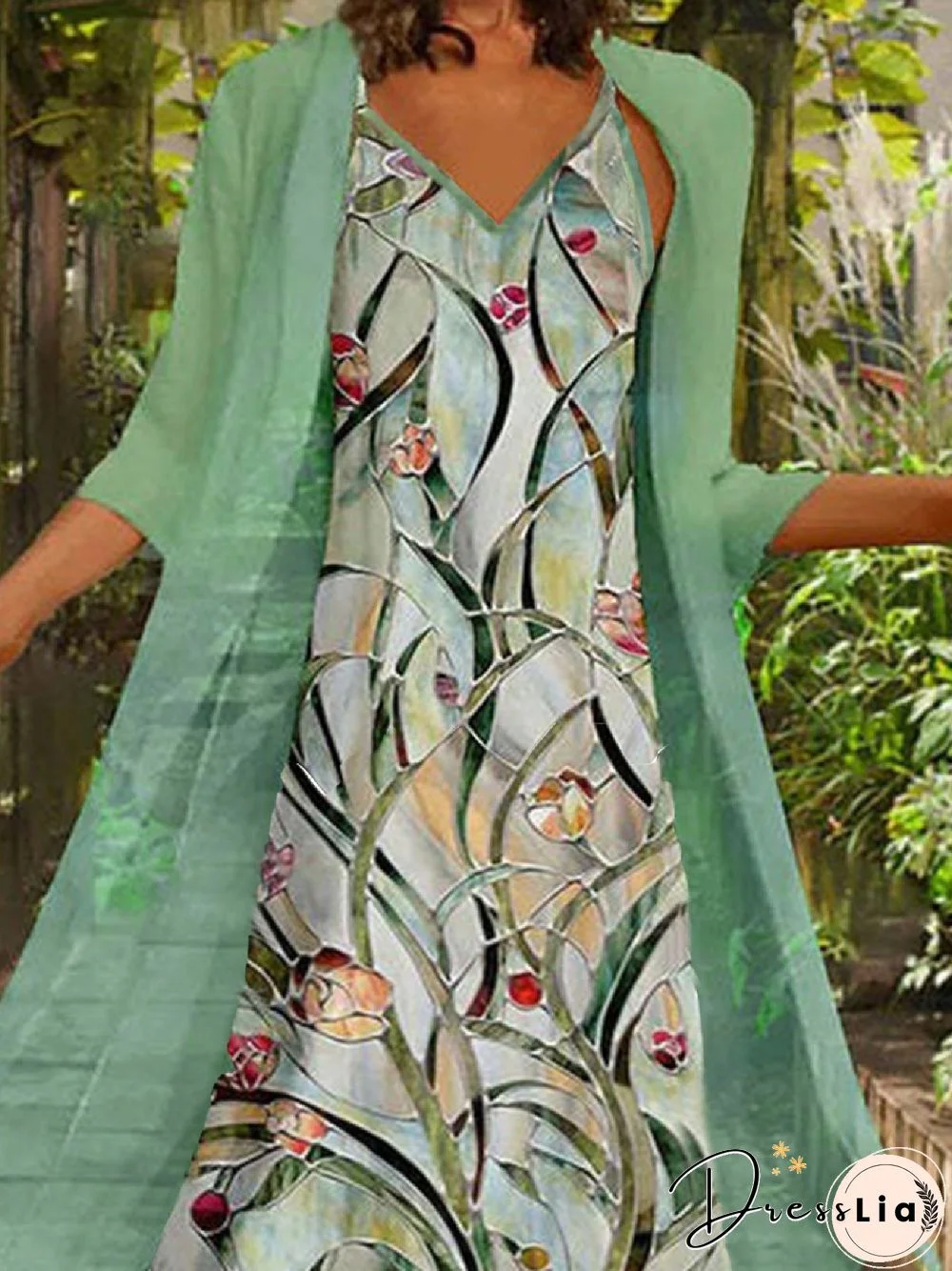 Casual Floral V neck Loosen Two Piece Sets