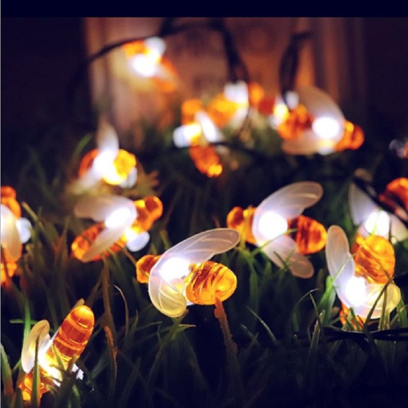 

Solar Fairy 50 Cute Honey Bees LED 7 m 8 Modes Star- Light, 501 Original