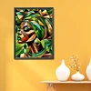 Green Girl Painting-11CT Stamped Cross Stitch 40*55cm/15.75*21.65in