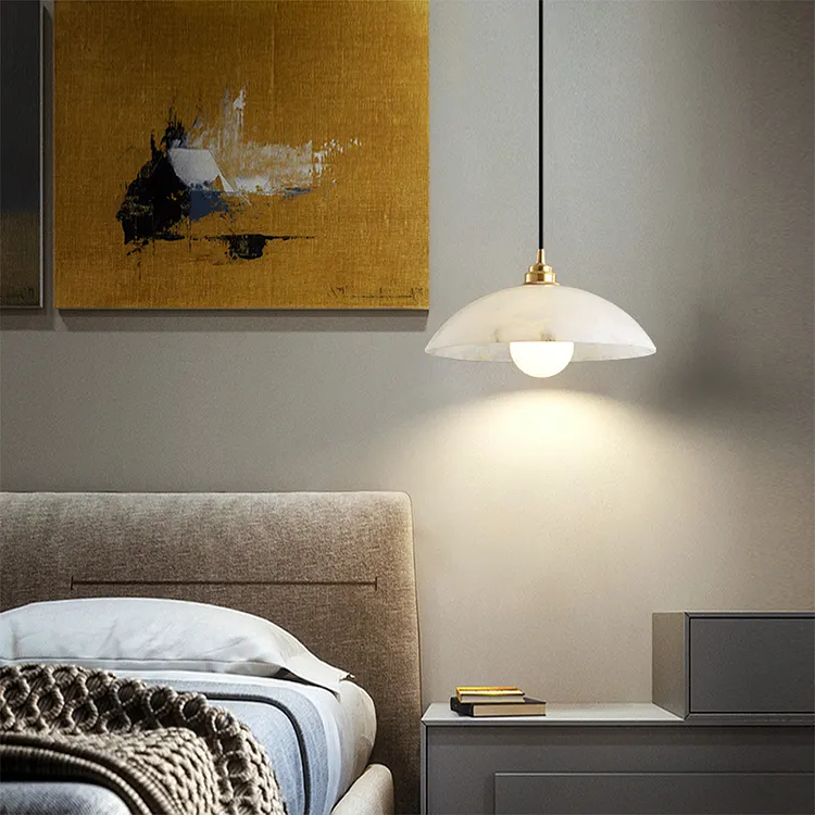Simple Round Marble Pendant Light