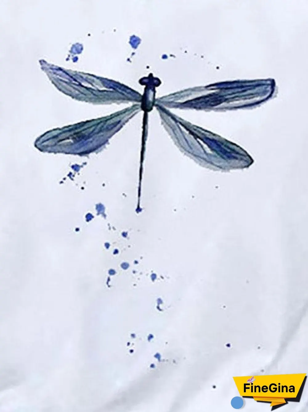 Women Dragonfly Printed V Neck Long Sleeve T-shirts
