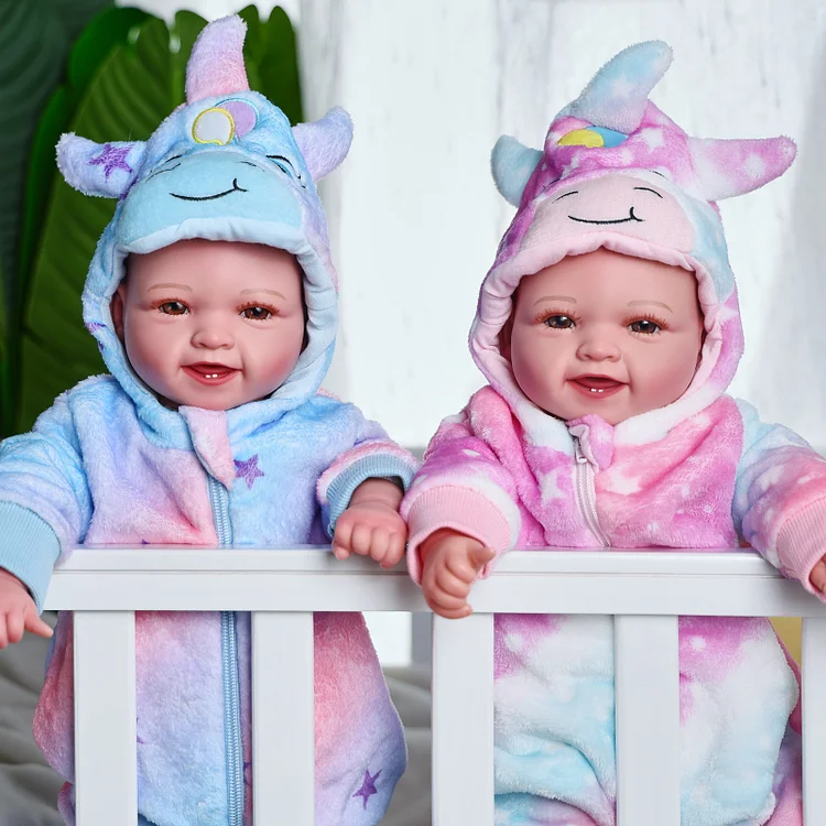[Year Lowest Price]Babeside Smiling Reborn Baby Mia 17" Little Infant Twins Healing of the Heart