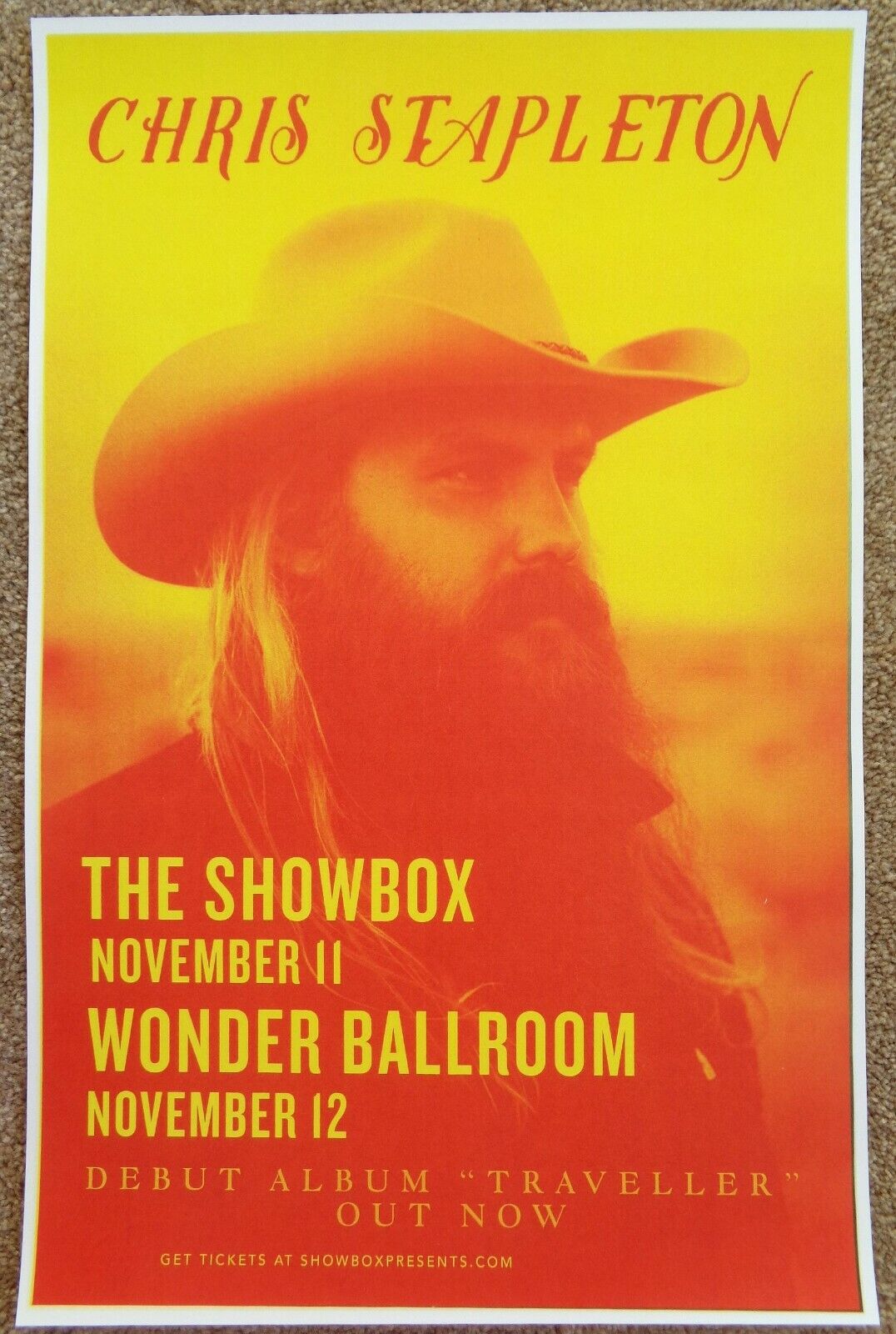 CHRIS STAPLETON 2015 Gig POSTER Concert Portland Oregon Seattle Washington