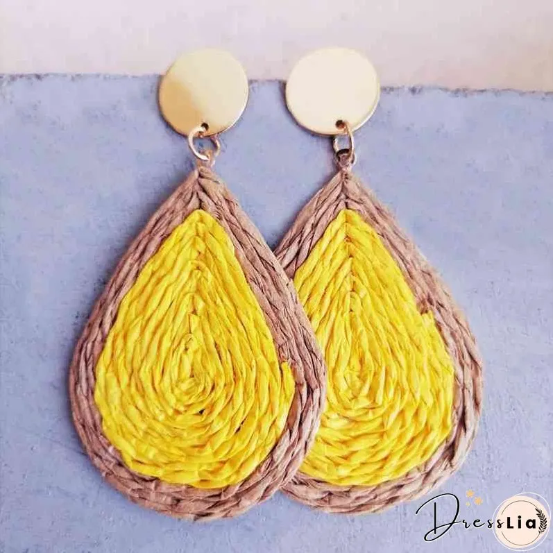 Raffia Grass Teardrop Earrings