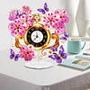 (US Local)Acrylic Special Shape Flower Butterfly Diamond Painting Clock Ornaments Kit