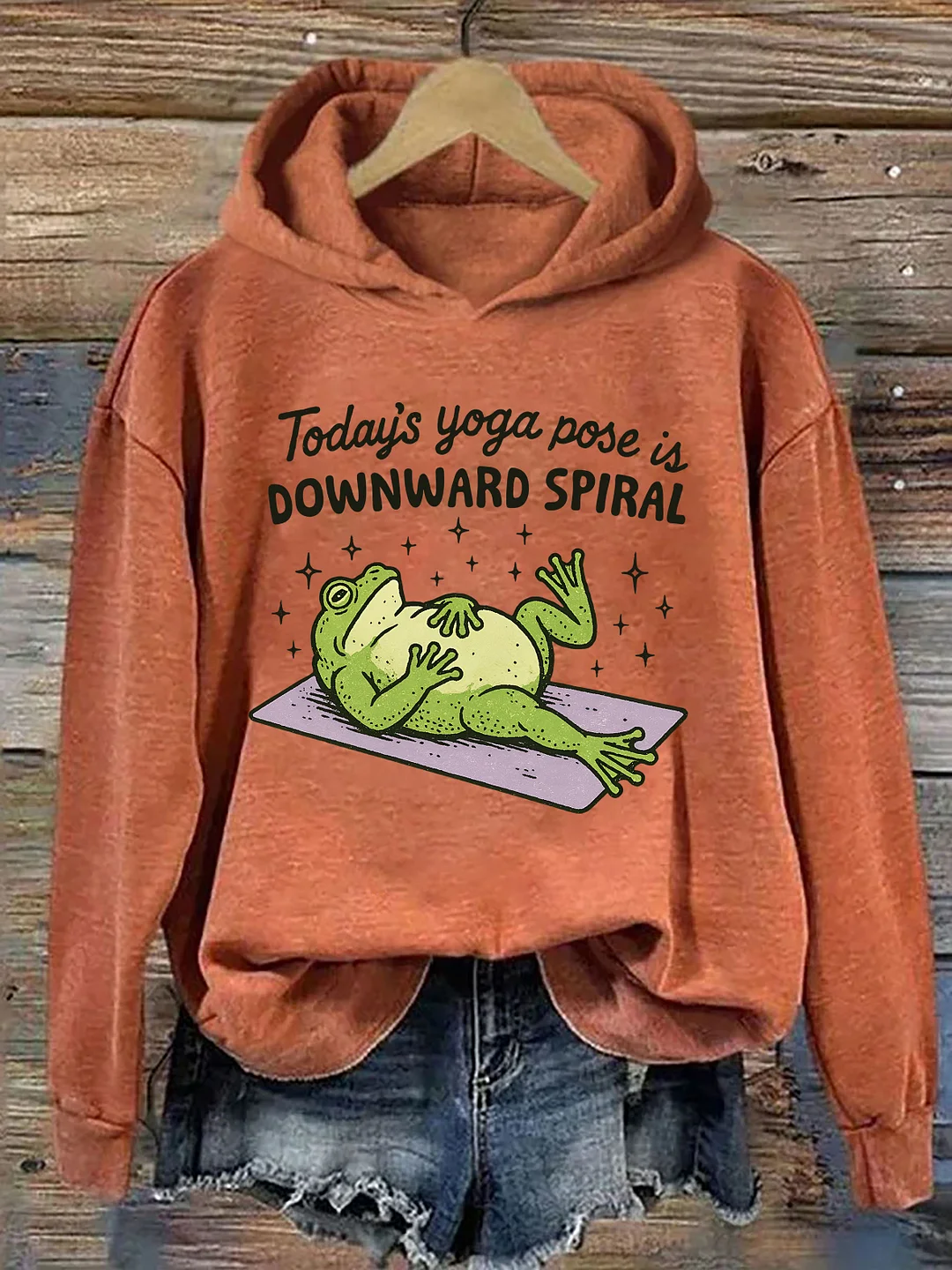 Today&rsquo;s Yoga Pose Is Downward Spiral Frog Hoodie