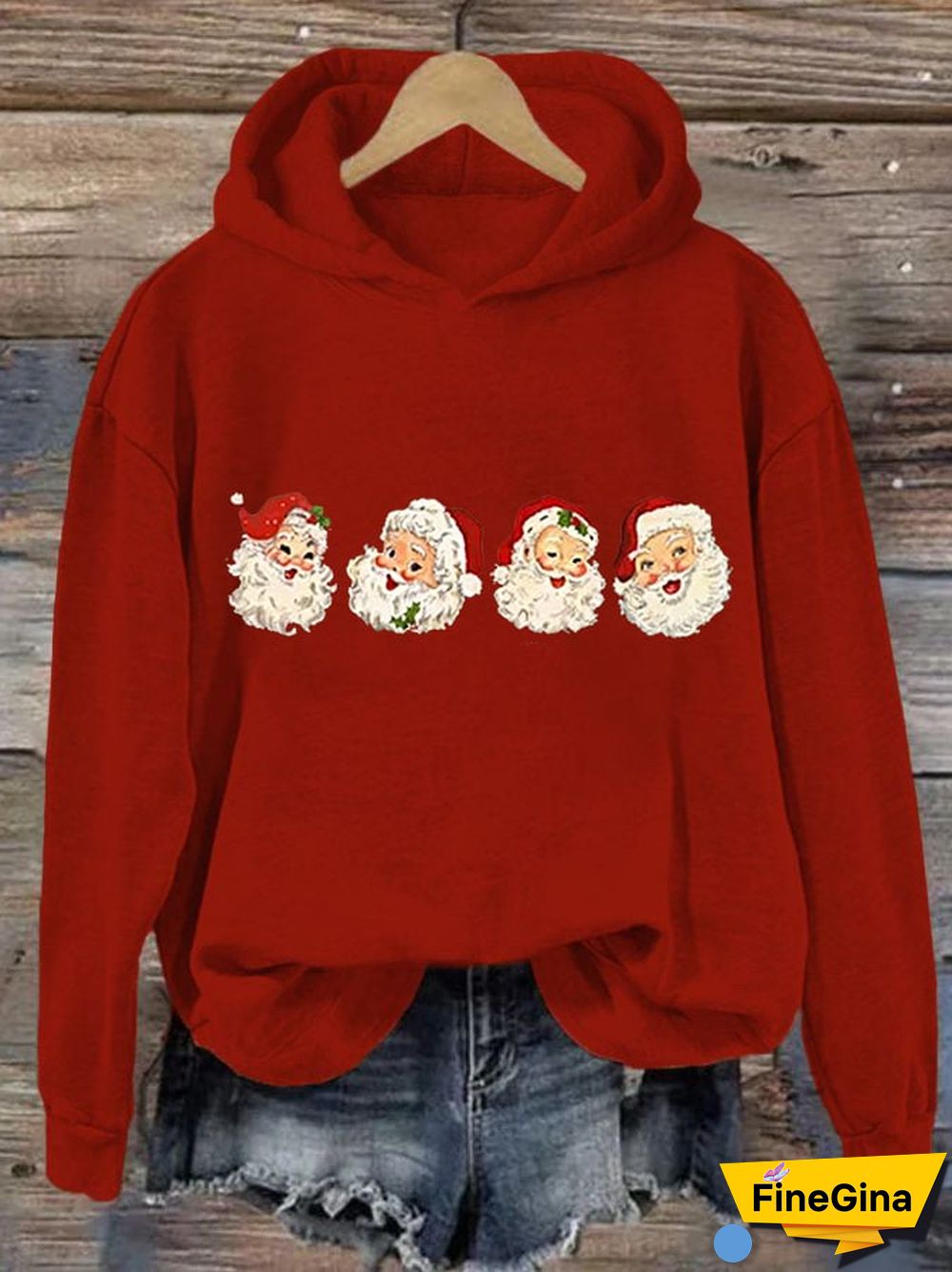 Women's Santa Claus Merry Christmas Casual Hoodie