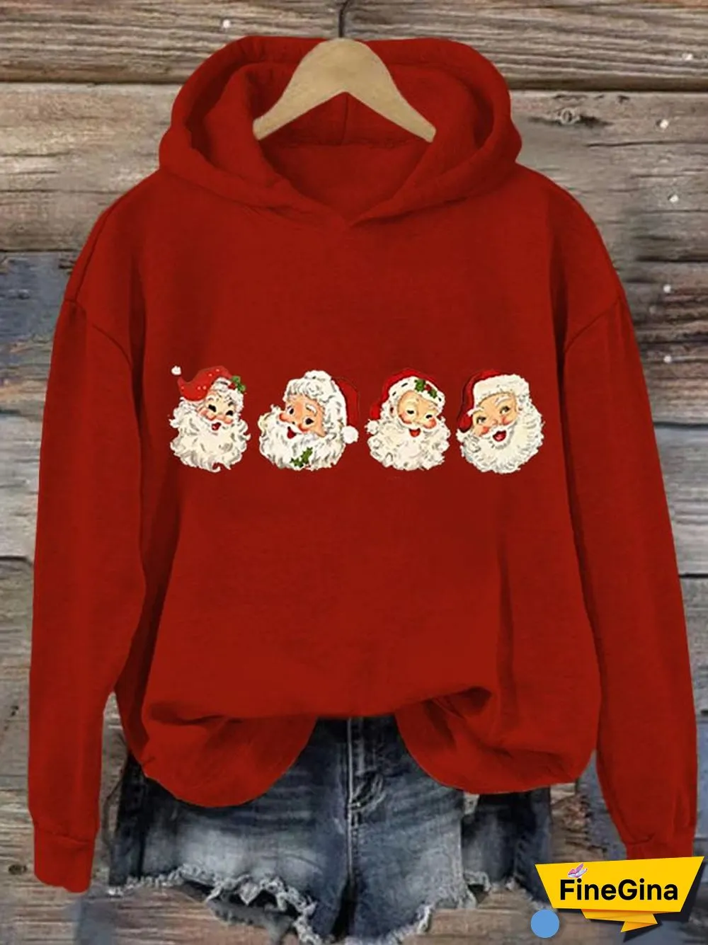 Women's Santa Claus Merry Christmas Casual Hoodie