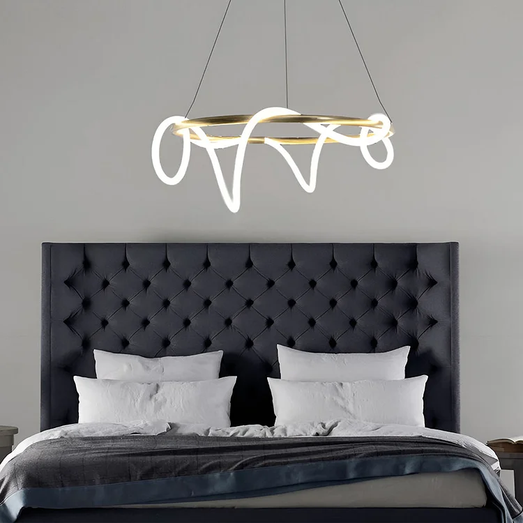 Creative DIY LED Strip Electroplated Metal Modern Chandelier Pendant Light - Appledas