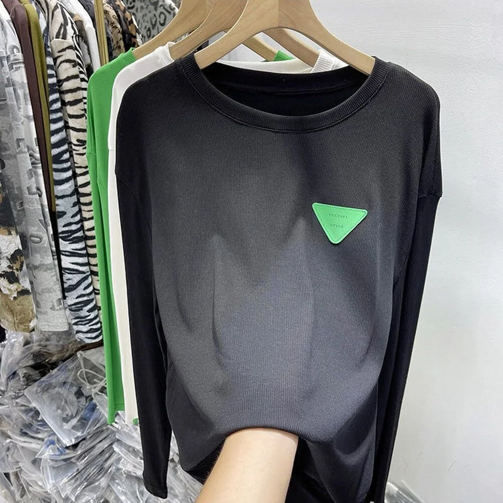 Ueong Women T Shirt Girls T-Shirt Woman Clothes Tops Cotton Slim Tshirt Female Long Sleeve Crop Top Spring Tee Sexy Canale Y2k