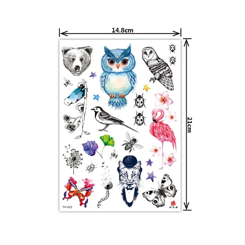 New style tattoo stickers anti-real big picture waterproof sweat flower arm tattoo stickers sika deer parrot tattoo stickers