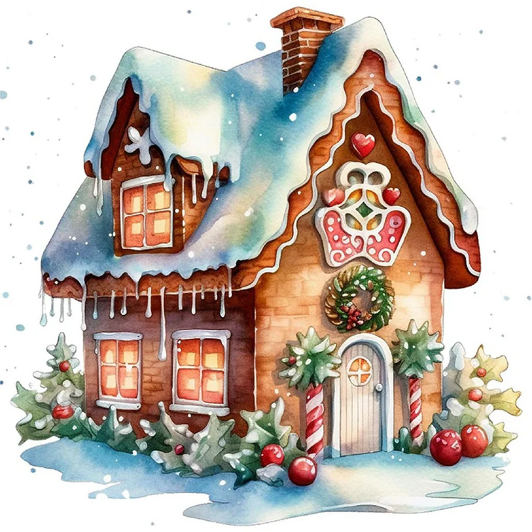 Christmas Cabin 40*40CM(Canvas) Full Round Drill Diamond Painting gbfke