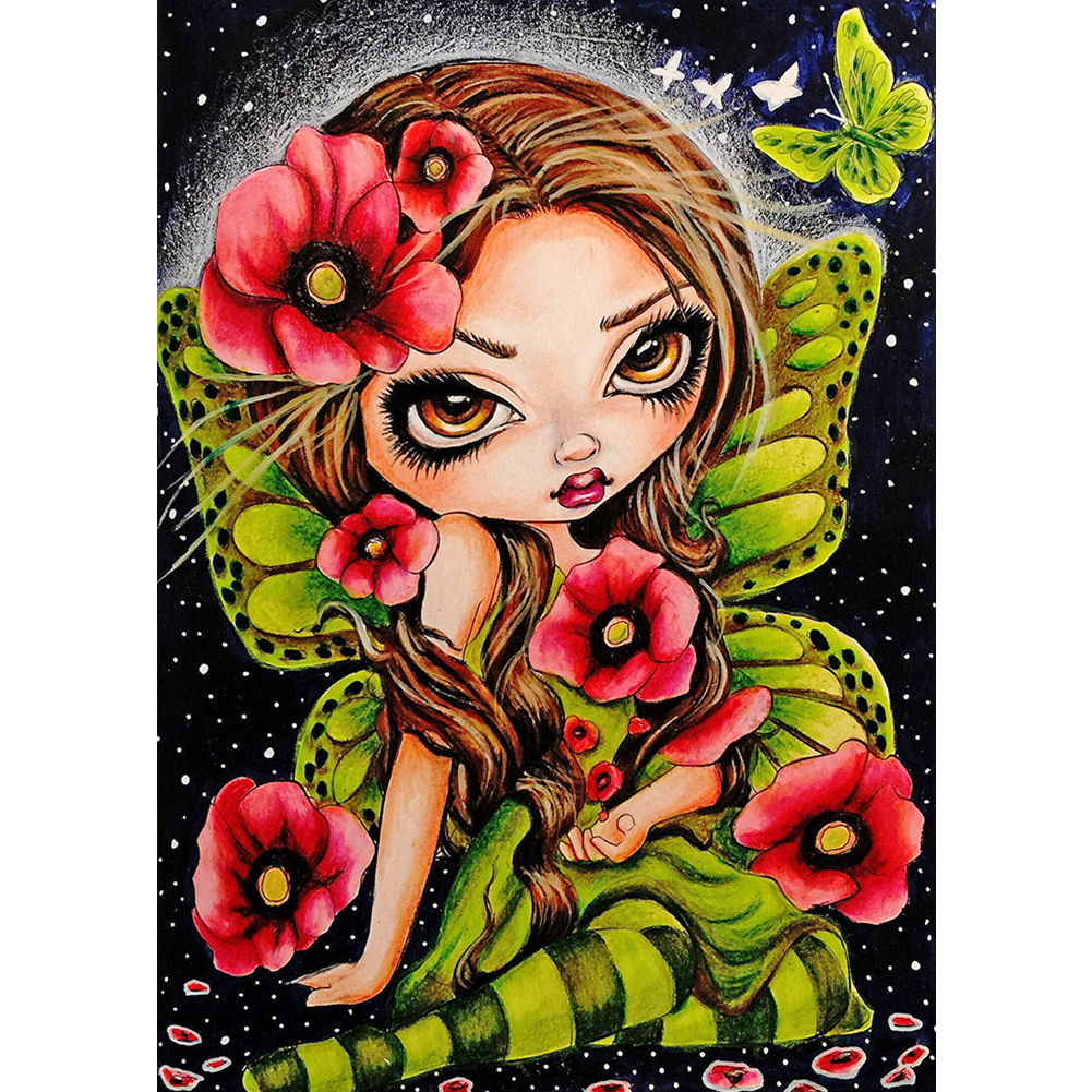 

Big Eyed Doll - 11CT Stamped Cross Stitch - 40*50CM, 501 Original