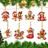 8Pcs Double Side Effect Acrylic Special Shaped Christmas Theme Xmas Trees Hanging Pendant Kits