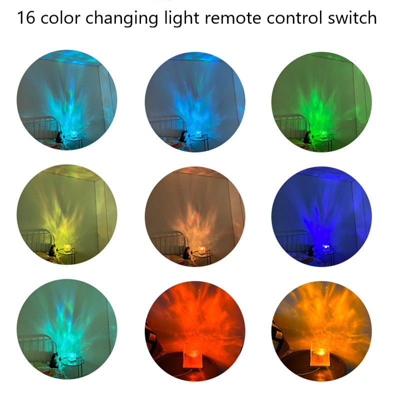 Dynamic Water Ripple LED projector night light flame ambient table lamp decorative lamp | 168DEAL