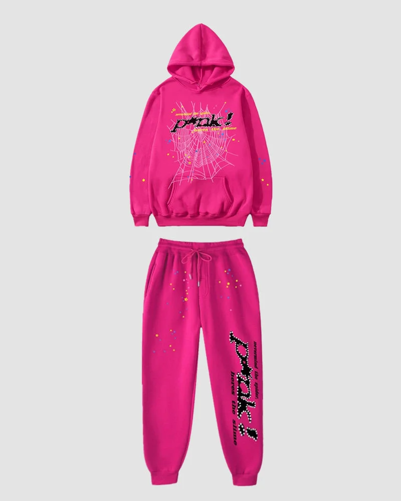 Women Fashion Rhinestone Letter Decorate Hoodie And Sweatpants Two Pieces  Set S-XL - 4838MT2176 Size S Color Pink_3308