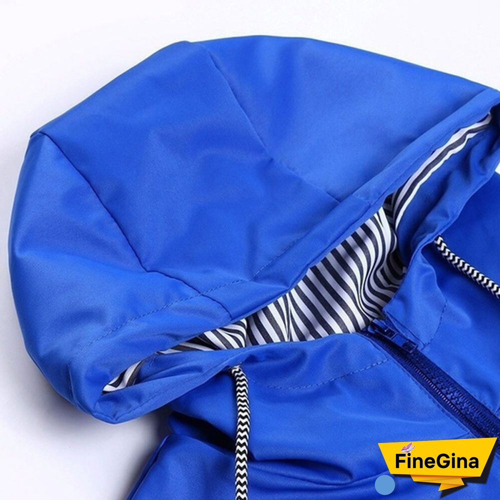 Women Outdoor Waterproof Rain Jacket Running Coat Jackets Climbing Hooded Sleeve Hooded Windbreaker Jacket
