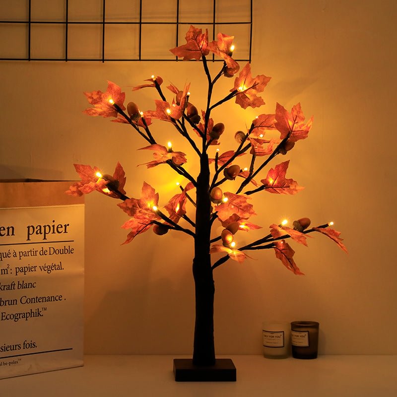 24 LED Lights Maple Hazelnuts Tree Battery Operated With Timer