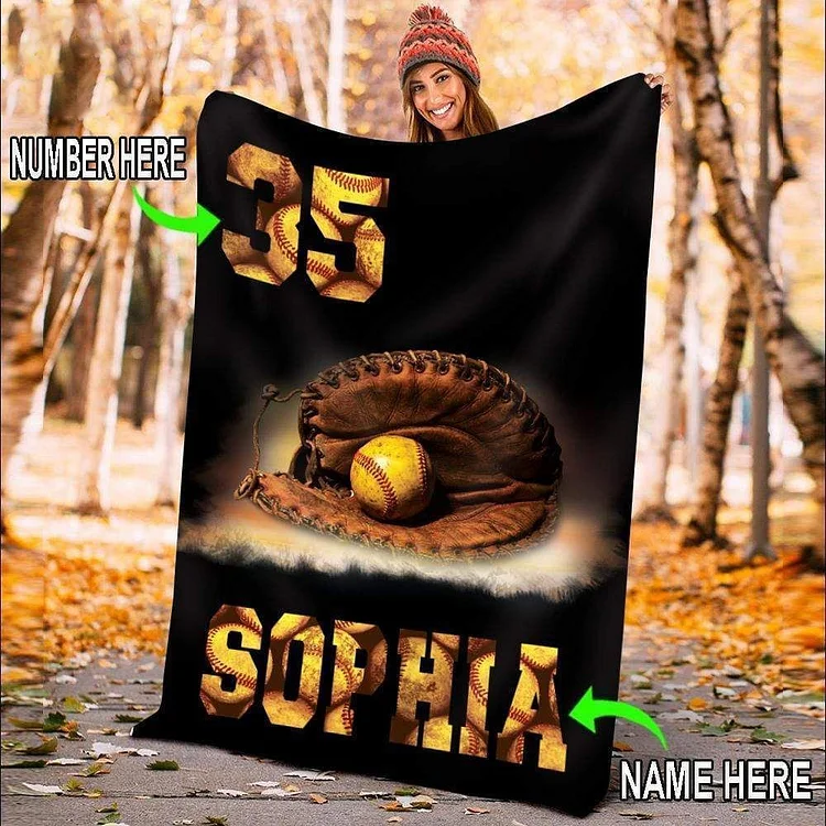 Personalized Softball Blanket | BKKid666
