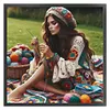 Crochet Girl With Ball Of Yarn-11CT Stamped/Counted Cross Stitch 50*50cm/19.69*19.69in tapestrymarket