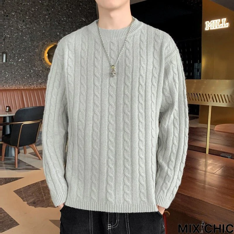 Loose Round Neck Thickened Men's Sweater