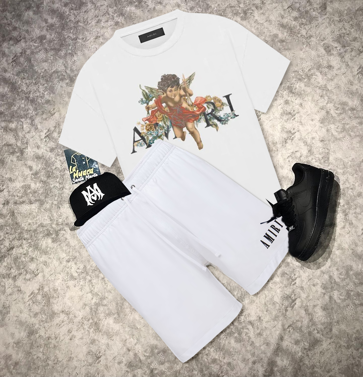 AMIRI Cherub Cotton T-Shirt And Shorts Co-Ord