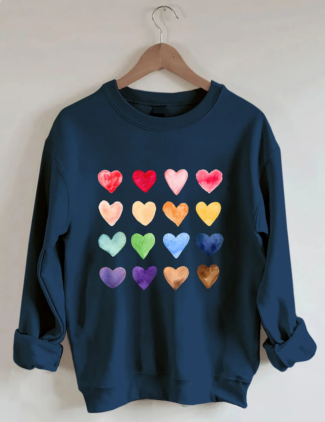 Watercolor Hearts Valentine's Day Sweatshirt
