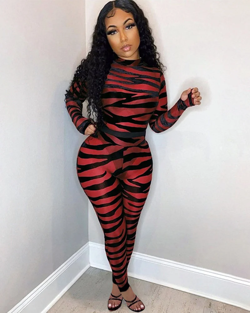 Red zebra jumpsuit