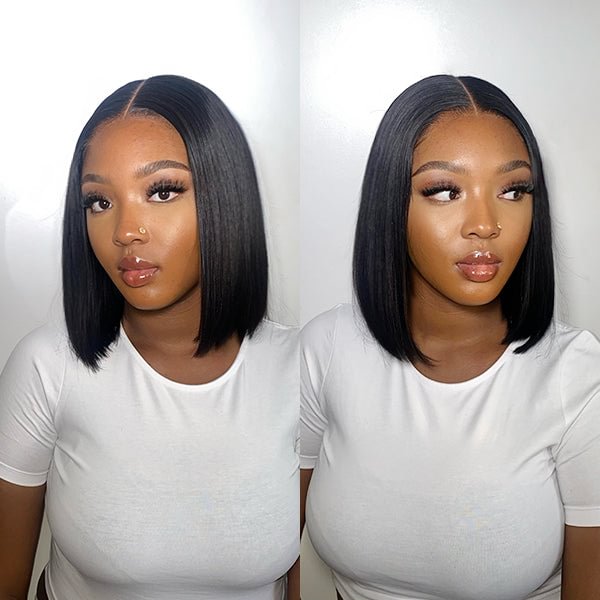 Pre Plucked Middle Part Glueless Minimalist Lace Bob Wig | Easy & Daily US Mall Lifes