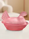 Vintage Hen on Nest Dish with Lid Plastic Chicken-Shaped Candy Dish Tabletop Dessert Plate Snack Bowl for Snacks Dessert Cookies Home Kitchen Office Tabletop Decor