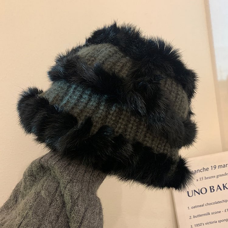 Women Winter Knitted Plush Warm Hat